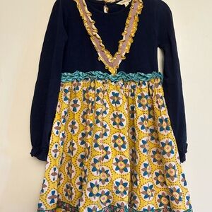Matilda Jane Navy and Yellow Floral Kids Dress